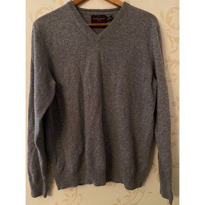 Black Brown 1826 100% Cashmere V-Neck Sweater Larg